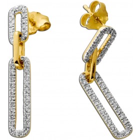 Brillant Ohrhänger 0.4ct Gold 585 14K Lab Grown Diamanten IGI Paperclip