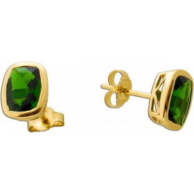 Chromdiopsid Ohrstecker Gold 585 14K grüne Edelsteine 3.20ct