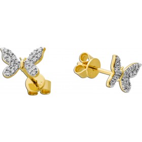 Schmetterling Ohrstecker Gold 585 14K Natur Diamanten 0.23ct