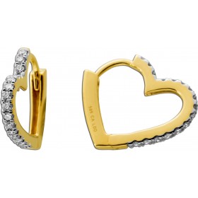 Herz Creolen 0.50ct Gold 585 14K Lab Grown Diamanten IGI Zertifikat 