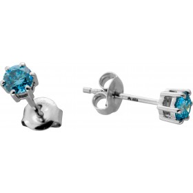 Brillant Ohrstecker 950 Platin Blaue Natur Diamanten 0.50ct