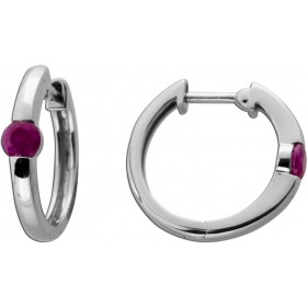 Rubin Creolen Platin 950 rote Natur Edelsteine 0.60ct