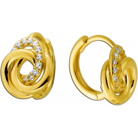 Infinity Creolen Gold 333 8K weiße Zirkonia Steine