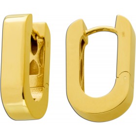 Ovale Creolen Hoops Gold 585 14 Karat halbmassiv