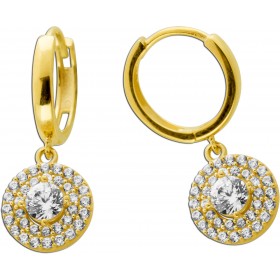 Creolen Gelbgold 333 8K weiße Zirkonia Steine