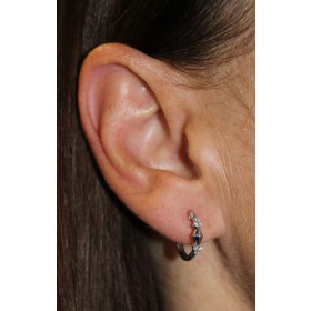 Diamant Creolen Weißgold 375 9K Lab Grown Diamanten 0.07ct