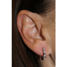 Diamant Creolen Weißgold 375 9K Lab Grown Diamanten 0.10ct