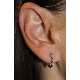 Diamant Creolen Weißgold 375 9K Lab Grown Diamanten 0.07ct