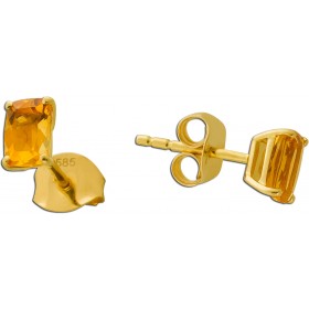 Citrin Ohrstecker Gold 585 14K natürliche Citrine 1.1ct