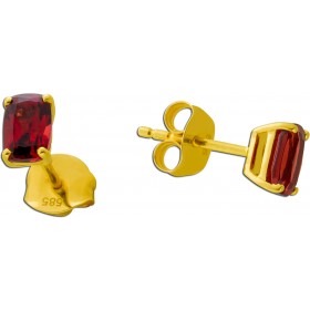 Granat Ohrstecker Gold 585 14K natürliche rote Granate 1.3ct