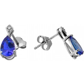 Brillant Ohrstecker Platin 950 nat lila Tansanite 2ct Lab Grown Diamanten