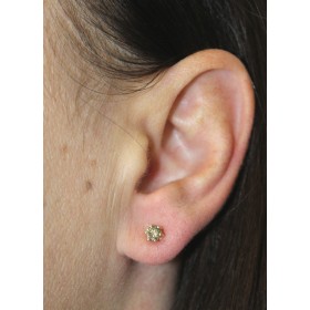 Solitär Ohrstecker Gold 585 14K Champagner Natur Diamanten 0.50ct