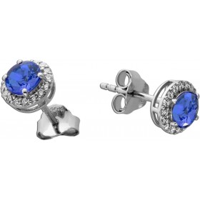 Brillant Ohrringe Platin 950 nat Tansanite 1.06ct Labor Diamanten 0.2ct