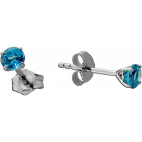 Blautopas Ohrstecker Platin 950 nat Swiss Bluetopase 0.74ct
