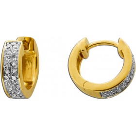 Helix Creolen Gold 585 14K Natur Diamanten 0.12ct