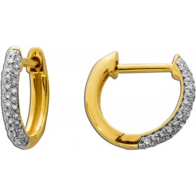 Diamant Creolen Gold 585 14K Natur Diamanten 0.20ct