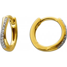 Diamant Creolen Gold 375 9K Natur Diamanten 0.08ct.