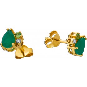 Diamant Ohrstecker Gold 375 9K Nat Smaragde Nat Peridote Labor Diamanten