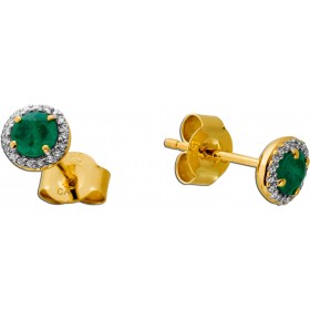 Smaragd Ohrstecker Gold 585 14K nat. Smaragde 0.50ct Lab Grown Diamanten