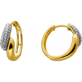 Diamant Creolen 15mm Gold 585 14K Diamanten 0.25ct 