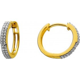 Diamant Creolen 13mm Gold 585 14K Diamanten 0.18ct