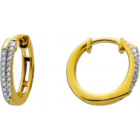 Diamant Creolen 13mm Gold 585 14K Diamanten 0.15ct