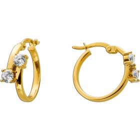 Zirkonia Creolen Gold 333 8 Karat weiße Zirkonia Steine