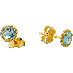 Blautopas Ohrstecker Gold 585 14K  nat Blautopas Edelsteine 1.1ct