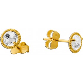 Quarz Ohrstecker Gold 585 14K weiße Natur Quarz Edelsteine 0.8ct