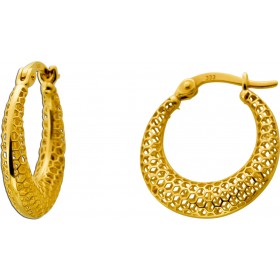 Creolen 18mm Gold 333 8 Karat Bienenwabe design