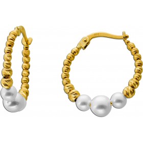 Perlen Creolen Gold 333 8K Süßwasser Perlen 5.2-4mm 