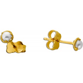 Perlen Ohrstecker Gold 585 14 Karat Süßwasser Perlen 3mm