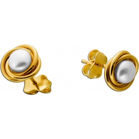 Endlos Perlen Ohrringe Gold 333 8K Süßwasser Endless