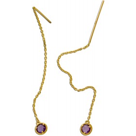 Amethyst Durchzieher Gold 333 8K lila nat. Amethyste 0.40ct