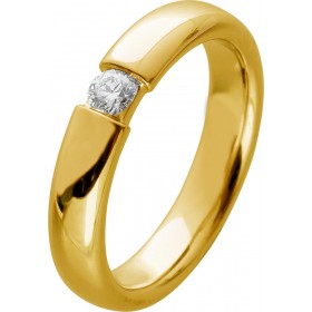Diamantring Gelbgold 585 14 Karat Solitär Diamant 0.15ct W SI  