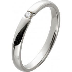 Brillantring Weißgold 585 14 Karat Solitär Diamant 0.05ct W SI