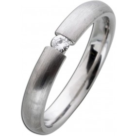 Platin 950 Solitärring Diamant 0.05ct W/SI mattiert