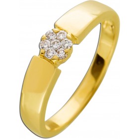 Brillantring Gelbgold 585 14 Karat Diamanten 0.14ct W SI 