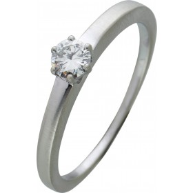 Platin 950 Brillantring Solitär Diamant 0.22ct W SI
