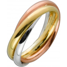 Tricolor Dreifach Trinity Ring Gold 333 8K Gelbgold Rosegold Weißgold