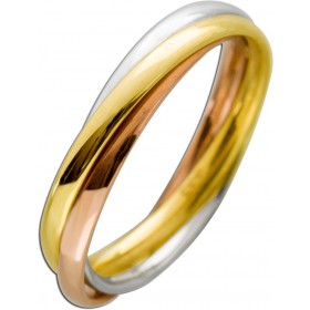 Tricolor DreifachTrinity Ring 333 8K Gelbgold Rosegold Weißgold