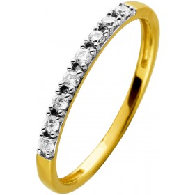 Memoire Ring Gelbgold 585 14 Karat 8 Diamanten 0.15ct W SI