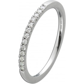 Memoire Alliance Brillant Ring Weißgold 585 14K Diamanten 0.15ct