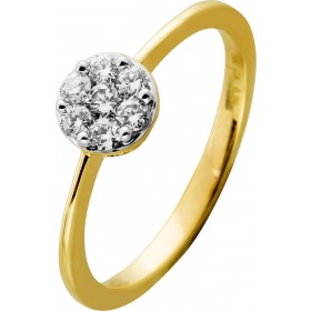 Diamantring Gold 585 14 Karat Halo Diamanten 0.37ct