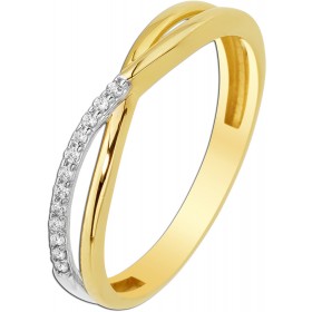 Ring Gelbgold Weißgold 333 8 Karat weißen Zirkonia Steine