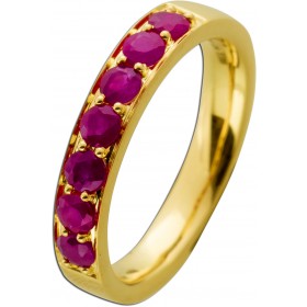 Rubin Memoire Alliance Ring Gold 585 14K rote Edelsteine 1ct