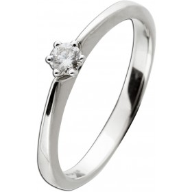 Brillant Solitärring Weißgold 585 14 K 0.15ct TW VSI