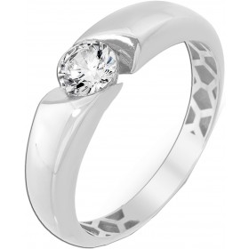 Solitärring Weißgold 333 8K Verlobungsring Zirkonia