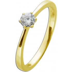 Solitärring 0.25ct F VSI Gelbgold 585 Lab Grown Diamond