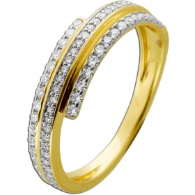 Diamantring Gelbgold 585 14K Brillanten 0.31ct W SI